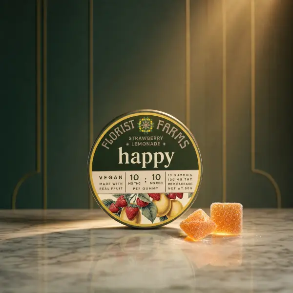 Edibles: Florist Farms Happy strawberry lemonade gummy tin